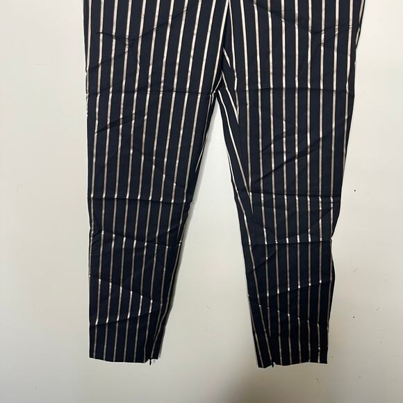 New Alice + Olivia black gold stripe mid rise ankle zip pants sz 2 - Picture 9 of 10